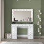 Hanah Home Mesa de Maquillaje con Espejo LED Blanco